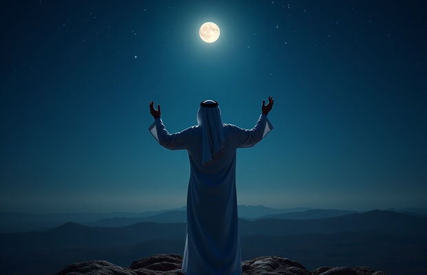 prophet abraham looking towards the moon and stars