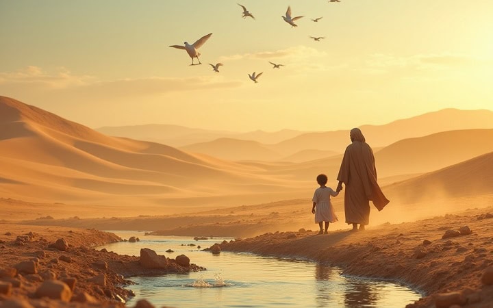 prophet abraham and his son ismail in the desert
